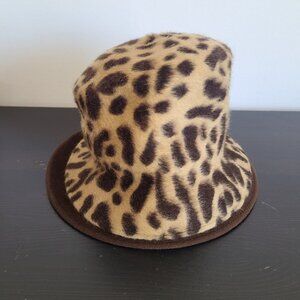 Philip Treacy London Women's Wool Hat Leopard Cheetah Print